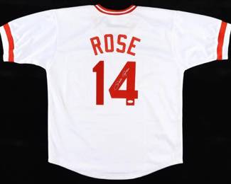Pete Rose Signed Cincinnati Reds Pro Style Jersey (JSA)