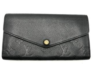 Louis Vuitton Monogram Empreinte Black Leather Envelope Wallet w/ Original Box