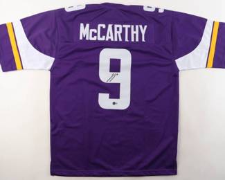 J.J. McCarthy Rookie Year Signed Minnesota Vikings Pro Style Jersey (Beckett)