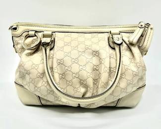 Gucci GG Beige Guccissima Leather Handbag