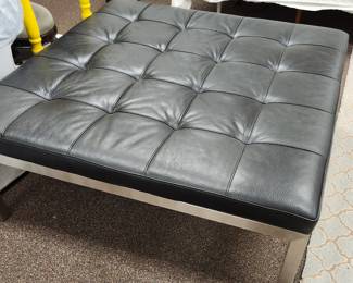 Leather Square Ottoman