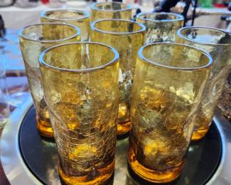 Vintage Amber Drinking glasses