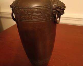 Fu Dog Vase Bronze