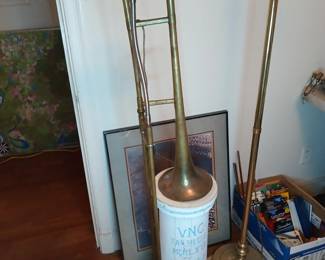 Folk Art Lamp Made from Trombone for UNC