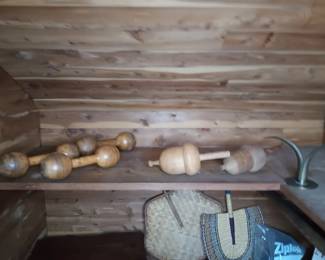 Wood Dumbells, acorns
