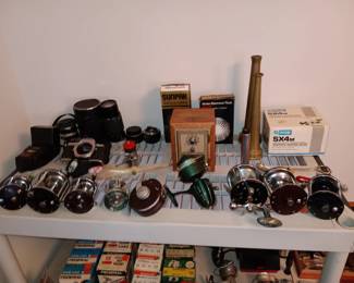 Fishing Reels, Camera Lenses etc
