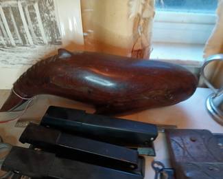 Wood Whale Sculpture
