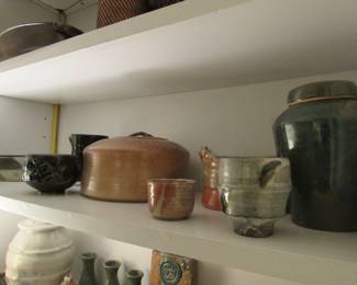 large collection of artisan pottery/ceramics - Large, Small, Cups, Vases, Urns, Bowls, and more