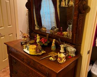 Antique dresser and mirror
