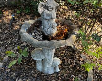 Mushroom bird bath