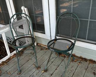 Vintage folding metal chairs