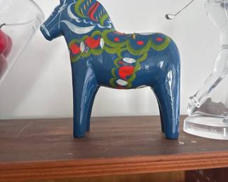 Nils Olsson Blue Dala Horse 6" 