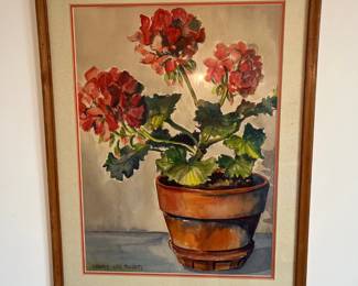 Watercolor Painting Geranium