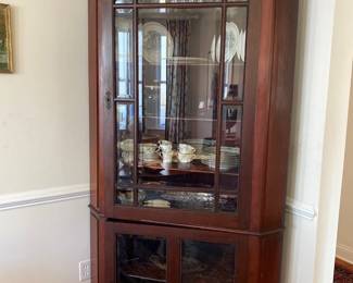 Cherry Wood Corner China Cabinet 