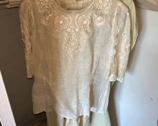 Vintage Linen and Lace Women's Top 