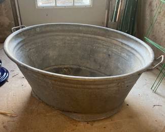 Large Soviet Galvanized Oval Tub 