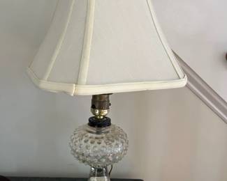 Vintage Electric Clear Hobnail Glass Table Lamp 