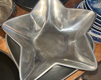 Vintage Metal Star Pedestal Dish 
