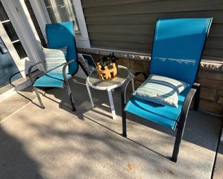 Iron Set Chairs and Table with pillows 