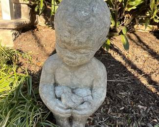 outdoor child with birds statue 