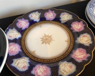 Limoges France Cabinet Plate Cobalt Border J.B. Granger