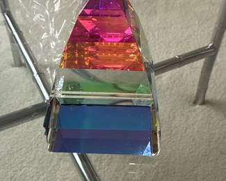 Swarovski Crystal Large Pyramid Paperweight Vitrail Medium 67mm