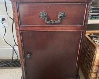 Vintage Style Cherry Wood Cabinet Accent Table 