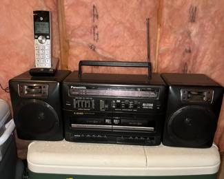 Panasonic RX-CT840 Black Dual Cassette Player Portable Stereo Boombox 