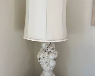 1960s Italian Blanc De Chine Fruits Topiary Table Lamp 