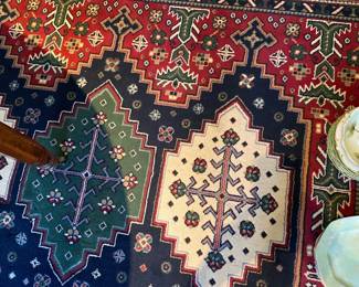 Vintage Handmade Tribal & Geometric Oriental Rug 