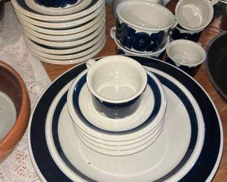 Arabia Pottery Blue Anemone Dinnerware