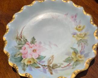 vintage handpainted floral with gold trim china 