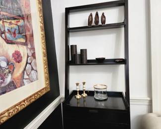 Wall art, wine shelf, decorative pieces. 