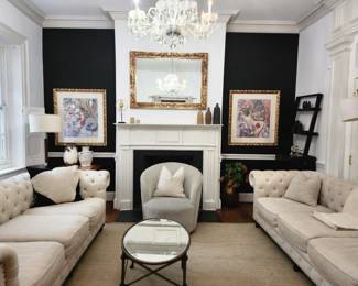 Antique gold mirror  and wall art pieces 