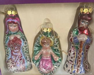 Dickson hand decorated blown glass ornaments-Holy Family