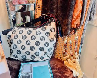 Dooney & Burke handbag / Tiff & Co playing cards