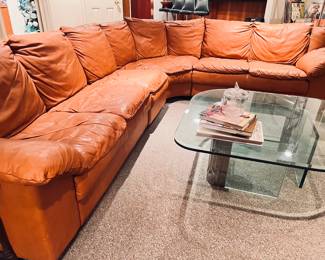 Natuzzi leather sectional