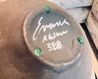 Tony Evans signed Raku pottery