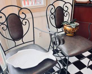 Wrought iron bistro chairs