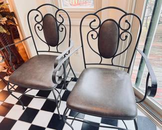 Wrought iron bistro chairs