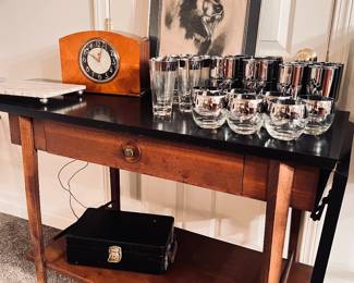 Art deco rolling bar cart