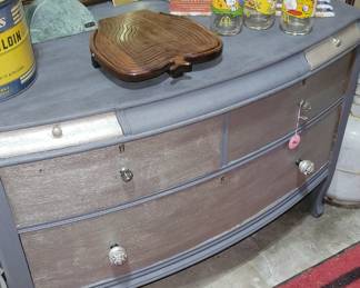 Repurposed side dresser with unique small drawers and knobs