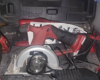 Battery tool shop set with hard case