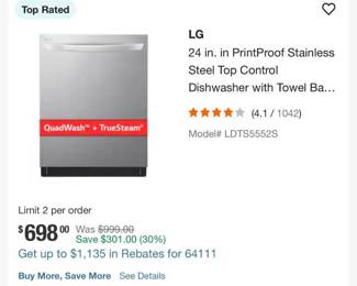 24 in. in PrintProof Stainless Steel Top Control Dishwasher with Towel Bar, TrueSteam and QuadWash