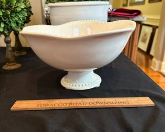 R137 - $15 - Pottery Barn Emma Footed Bowl. Measures 12" x 6.25"