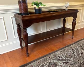 R10 - $75 - Sofa Table measures 54.5" wide x 16" deep x 29" tall. Very gently used - only a few minor scratches.