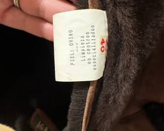 R58 - $75 - Jose Roca Barcelona Shearling Jacket in Brown. Size 40.