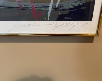 R69 - $40 - "Night Garden" Serigraph by James Byrd signed print #53/150. Measures 28" x 34".