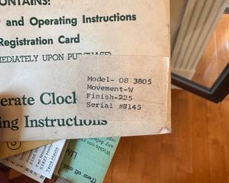 R31 - $300 - Ethan Allen Grandfather Clock. Model 08 3805. Movement W. Finish 225. Measures 19.25" wide x 10.25" deep x 7' tall. Model 08 3805. Movement W. Finish 225.