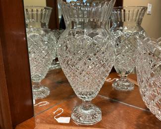 R114 - $150 - HUGE HEAVY - Galanti Crystal. Measures 7.5" wide x 17" tall.